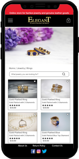 Elegant rings page